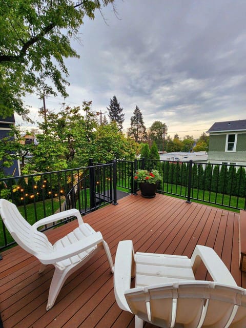 Private deck at the top of the spiral staircase.