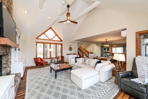 Plenty of room to watch a movie or the game in the living area 