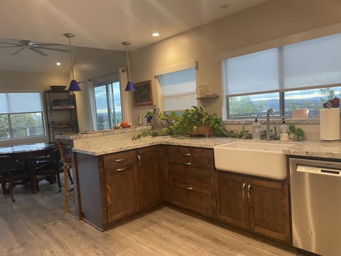 The amazing kitchen features high end professional appliances. 