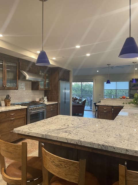 The seating bar at either end of the kitchen for easy visiting and sipping!