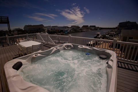 View from hot tub on rear deck overlooking the water
