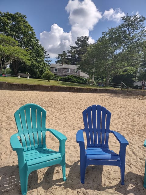 The gray house in the background is ours - you're steps from the lake beach!
