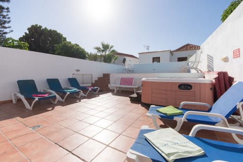 Terrace with Jacuzzi and private heated pool
