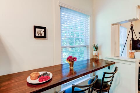 Enjoy a meal from the eating bar, free locally roasted gourmet coffee