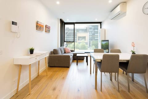 Entertain with ease in the open plan living and dining area complete with a cosy lounge and four-seater table