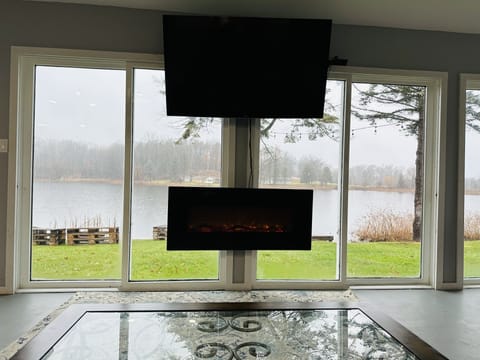 Smart TV with fireplace