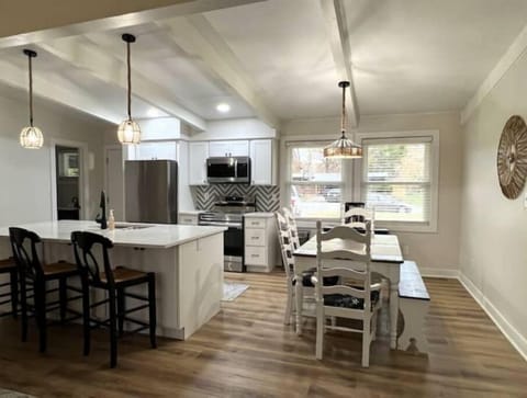 Kitchen island and dining table
