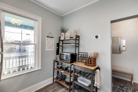 Our kitchen is small but mighty with all amenities you could need. Oil, spices provided