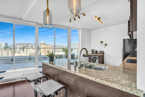 The view from the counter seating.