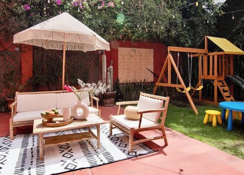 Garden with children playground