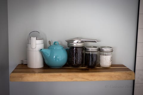 Kicking Horse coffee, Silk Road teas, cream and  milk are provided.