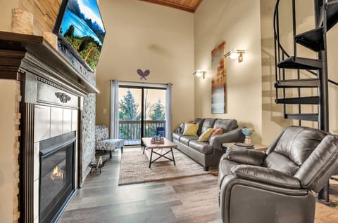 Living room with fireplace