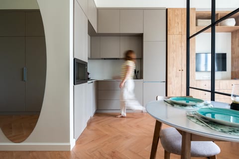 The apartment has a pleasant and cozy energy, everything is new and lovely.