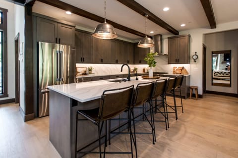 Ample seating at the kitchen island
