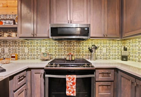 Whip up some warmth! Our rustic-chic stove is ready for your homemade specialties