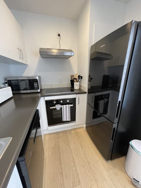 Appliances - microwave, toaster, kettle, oven, hob, range hood & fridge freezer