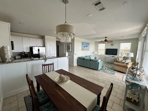 Dining area is open to the kitchen and living room.