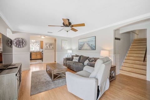 Enjoy a cozy movie night on the large screen TV