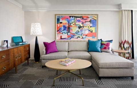 Sink into the plush sectional for relaxed evening conversation.