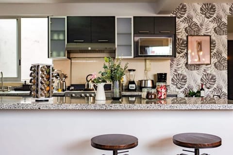 Have a seat while doing meal prep