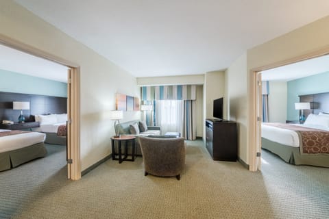 Accessible two-bedroom suite with comfortable living space.