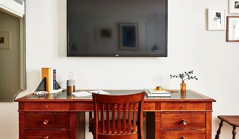 Plug in and focus at a roomy desk setup.