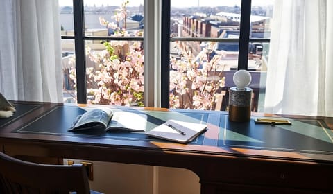 Settle in to work with inspiring views and morning light.
