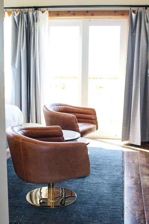 Linger with morning coffee in a sunny, cozy corner.