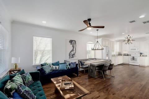 The mother-in-law suite has an additional living and dining space.