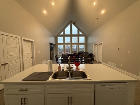 Kitchen looking out toward the lake