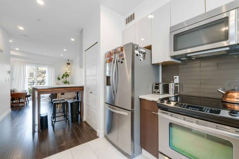 kitchen and living area