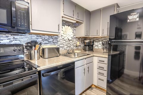 The kitchen is stocked with everything you need to prepare your meals.