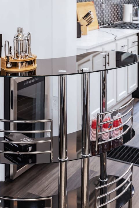 Grand wine bar and disposable cups.