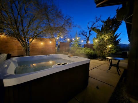 Relax in the hot tub under the stars!