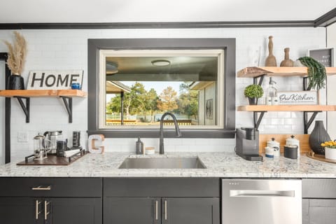 Cook with a view in this fully stocked waterfront kitchen.