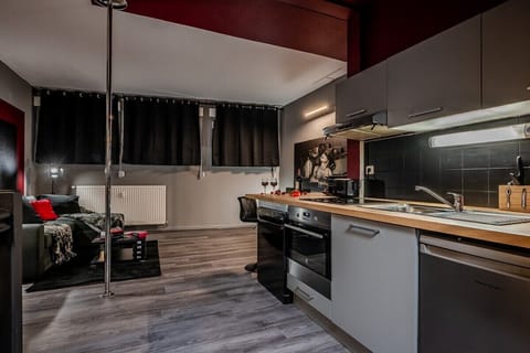 Living area: lounge and kitchen