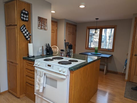 Kitchen and laundry room.  
