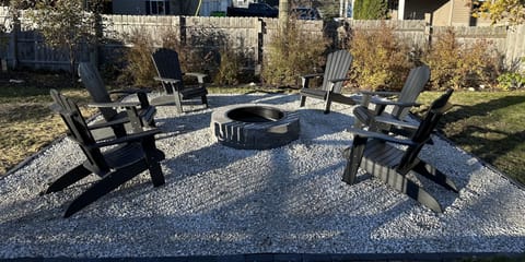 Plenty of seating at the fire pit! S'mores, anyone?