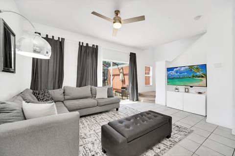 Comfy and inviting social spaces throughout this modern home