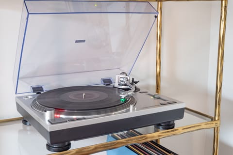Record player with records for your entertainment