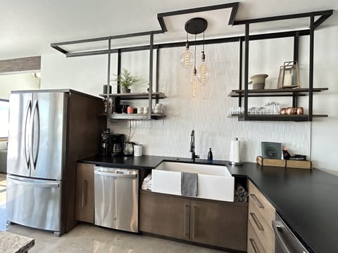 Views of gourmet kitchen