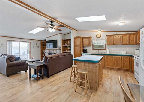 Looking into the living room of our main home from kitchen