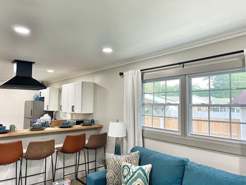 Open concept kitchen and living area