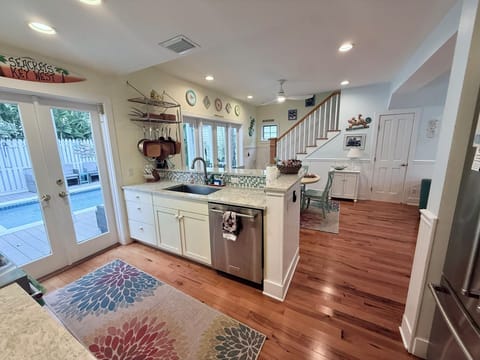 Effortless cleanup is a breeze with the large sink and dishwasher.