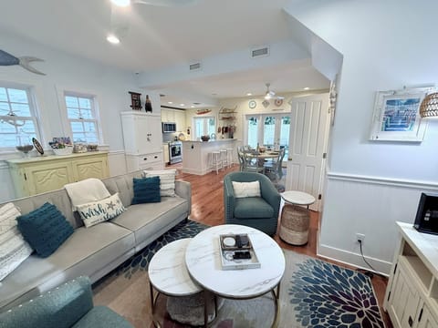 Unwind  in the bright living room.