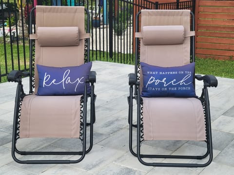 Zero Gravity Loungers are just waiting for you. 