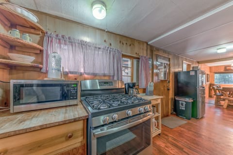 Fully stocked vintage kitchen — all the charm of yesterday with today's conveniences.
