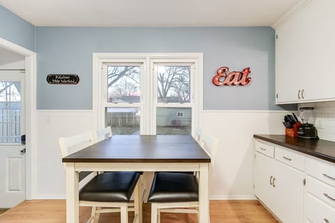 Eat In Kitchen Overlooks the Backyard