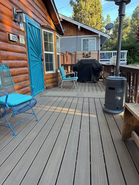 The brand new trex decking on the front deck at Almost Bearadise Cabin
