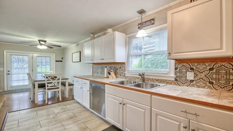 Spacious, fully-stocked kitchen within which to prepare/cook meals
